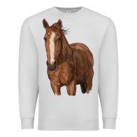 Dove Grey brown horse Premium Sweatshirt - RanaPortraitStore