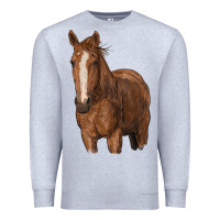 Heather Grey brown horse Premium Sweatshirt - RanaPortraitStore