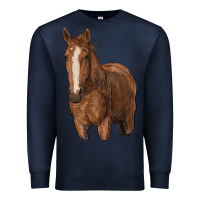 Navy brown horse Premium Sweatshirt - RanaPortraitStore