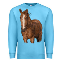 Ocean Blue brown horse Premium Sweatshirt - RanaPortraitStore