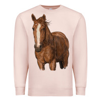 Pale Pink brown horse Premium Sweatshirt - RanaPortraitStore