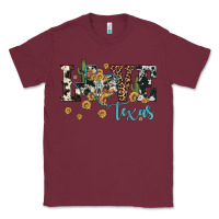 Burgundy love texas map sunflower cactus cowhide leopard Classic Tee - Artiststas