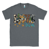Charcoal Heather love texas map sunflower cactus cowhide leopard Classic Tee - Artiststas