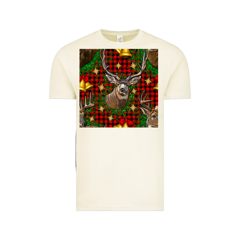 Christmas Deer And Bell Seamless Pattern Vintage Tee by BundleAndBundleShop | Teevron