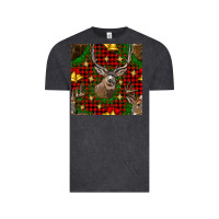 Vintage Black christmas deer and bell seamless pattern Vintage Tee - BundleAndBundleShop