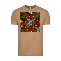 Vintage Coffee christmas deer and bell seamless pattern Vintage Tee - BundleAndBundleShop