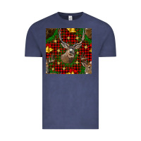 Vintage Denim christmas deer and bell seamless pattern Vintage Tee - BundleAndBundleShop
