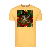 Vintage Mustard christmas deer and bell seamless pattern Vintage Tee - BundleAndBundleShop