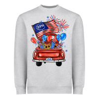 Heather Grey farm truck,america flag Heavyweight Sweatshirt - JahusDesignShop