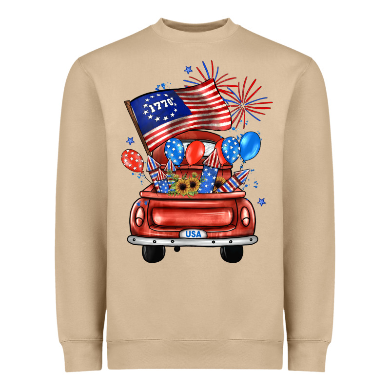 Farm Truck,america Flag Heavyweight Sweatshirt by JahusDesignShop | Teevron