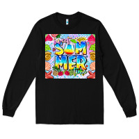 Black Sweet Summer Time Long Sleeve Tee - CowhideDigitalArt