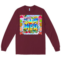 Burgundy Sweet Summer Time Long Sleeve Tee - CowhideDigitalArt