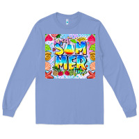 Colony Blue Sweet Summer Time Long Sleeve Tee - CowhideDigitalArt