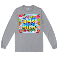 Heather Grey Sweet Summer Time Long Sleeve Tee - CowhideDigitalArt