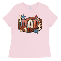 Bubblegum Pink football dad Ladies Tee - FaDigitalArtStudio