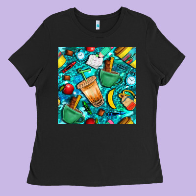 School Boy Coffe Cup With Camouflage Seamless Pattern Bbs Ladies Tee Designed By Bundleandbundleshop