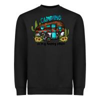 Black camping is my happy place2 Heavyweight Sweatshirt - JahusDesignShop