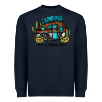 Navy camping is my happy place2 Heavyweight Sweatshirt - JahusDesignShop