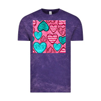 Cloud Purple valentines day hearts seamless pattern Vintage Tee - BundleAndBundleShop