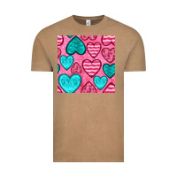 Vintage Coffee valentines day hearts seamless pattern Vintage Tee - BundleAndBundleShop