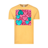 Vintage Mustard valentines day hearts seamless pattern Vintage Tee - BundleAndBundleShop
