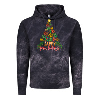 Cloud Black paw print christmas tree Vintage Hoodie - CowhideDigitalArt