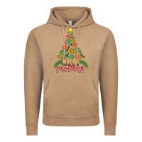 Vintage Coffee paw print christmas tree Vintage Hoodie - CowhideDigitalArt