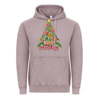 Vintage Zinc paw print christmas tree Vintage Hoodie - CowhideDigitalArt