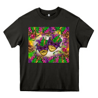 Asphalt Mardi Gras masks tumbler Heavy Core Tee - HowdyJamesFarm