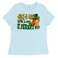 Baby Blue Just a girl who loves St. Patrick's Day Ladies Tee - FaDigitalArtStudio