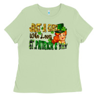 Matcha Just a girl who loves St. Patrick's Day Ladies Tee - FaDigitalArtStudio