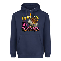 Navy counting my blessings afro hands Heavyweight Hoodie - RanaPortraitStore