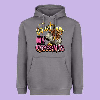 Counting My Blessings Afro Hands Heavyweight Hoodie Designed By Ranaportraitstore