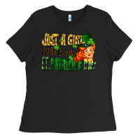 Black Just a girl who loves St. Patrick's Day Ladies Tee - FaDigitalArtStudio