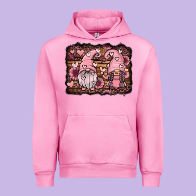 Valentines Day Gnomes Couple Urban Hoodie Designed By Jasminsmagicworld