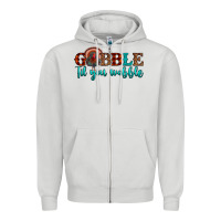 Dove Grey gobble til you wobble Zipper Hoodie - JahusDesignShop