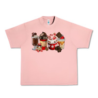 Salmon Chocolate Love Coffee Cups Urban Heavy Tee - FaDigitalArtStudio