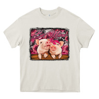 Cream be mine valentine's day pigs Heavy Core Tee - Jasminsmagicworld