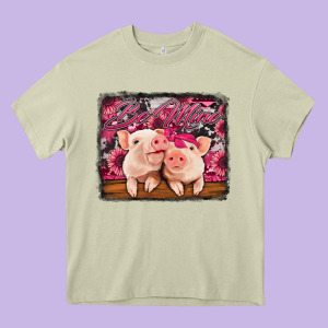 Be Mine Valentine's Day Pigs Heavy Core Tee Designed By Jasminsmagicworld