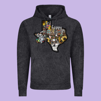 Happy Easter Texas Vintage Hoodie Designed By Cowhidedigitalart