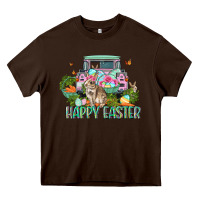 Chocolate Brown Happy Easter Day Heavy Core Tee - CowGirlArtShop