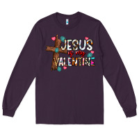 Plum jesus is my valentine Long Sleeve Tee - CowhideDigitalArt