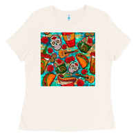 Bone hispanic heritage month coffee cups and taco with glitter and leopard  Ladies Tee - BundleAndBundleShop
