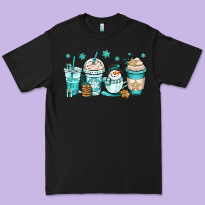 Winter Coffee Cups Premium Tee Designed By Oliviacreatesart