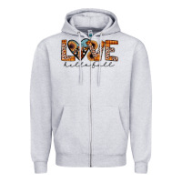 Heather Grey hello fall love Zipper Hoodie - JahusDesignShop