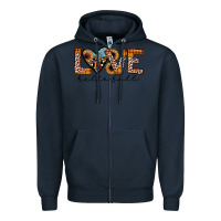 Navy hello fall love Zipper Hoodie - JahusDesignShop