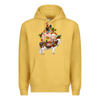 Antique Gold stacked christmas farm animals Premium Hoodie - Artiststas