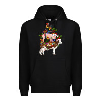Black stacked christmas farm animals Premium Hoodie - Artiststas