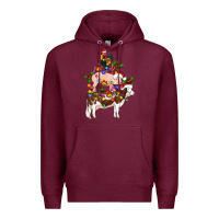 Burgundy stacked christmas farm animals Premium Hoodie - Artiststas