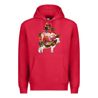Cardinal stacked christmas farm animals Premium Hoodie - Artiststas